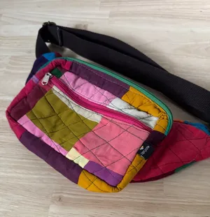 Upcyclie Colorblock Quilted Patchwork Crossbody Belt Bag thumbnail 1