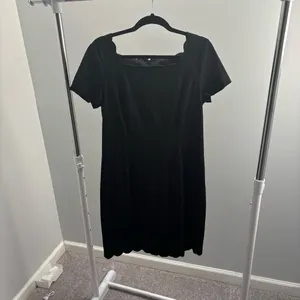 Talbots Black Scallop-Trim Sheath Dress thumbnail 2
