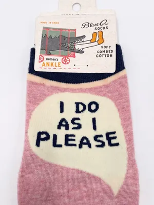 Blue Q Women's Novelty Ankle Socks "I Do As I Please" Cat Print Cattitude Cotton thumbnail 4