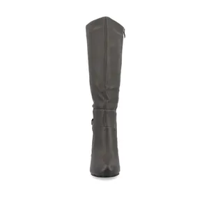 Journee Collection Women's Carver Wide Calf Block Heel Knee High Boots Grey 9 NIB thumbnail 2