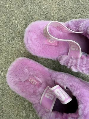 UGG Fluff Yeah Slipper Slide With Strap Pink Purple Size 9 thumbnail 4
