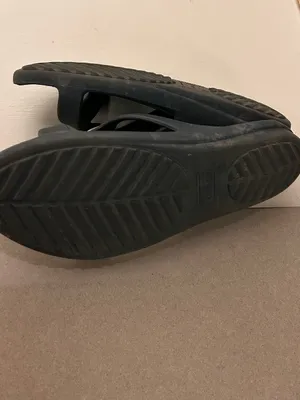 CROCS Black Slip-On Thong Sandals with Silver Accent 11 W thumbnail 4