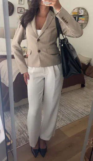 White Aritzia The Effortless Pant thumbnail 1
