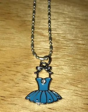 ballerina necklace white gold chain 18k plated with pendant new thumbnail 1