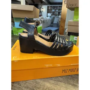 Miz Mooz Leather Heeled‎ Sandals Graciela Black Size 36 US 5.5-6 thumbnail 4