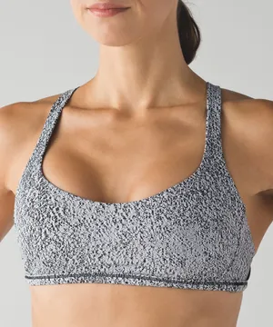 Lululemon Free To Be Zen Bra Power Luxtreme Spray Jacquard White Black - size 4 thumbnail 1