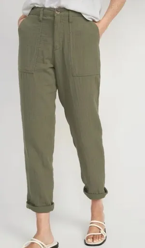 Old Navy High-Waisted Slouchy Cropped‎ Tapered Gauze Casual Pants Plus Size 28 thumbnail 1
