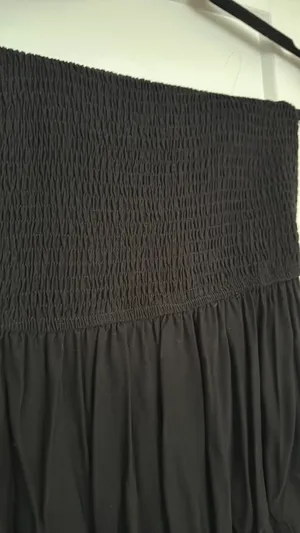 Strapless Black Maxi Dress Tiered thumbnail 5