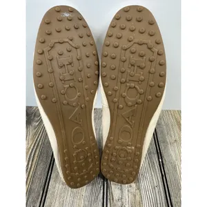 COACH Driving Loafers Fredrica Pebbled Leather Ivory Flats Slip On Womens 8B thumbnail 5