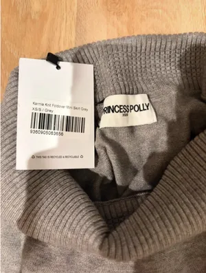 Brand new Princess Polly knit mini skirt Xs/S grey with tags thumbnail 5