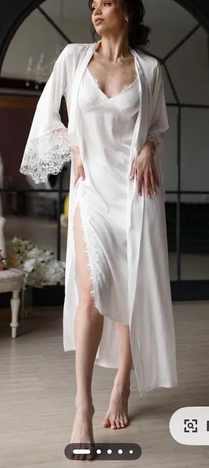 Maxi Satin Robe White thumbnail 1