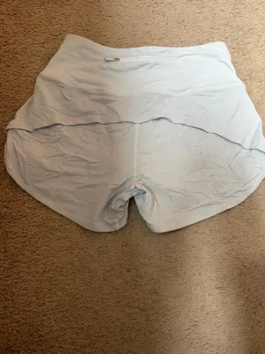 Lululemon High-Rise White Speed Up Shorts 4" 2 thumbnail 2