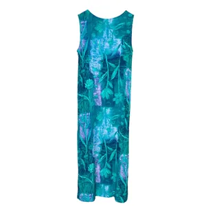 Two Piece Dress Blouse Floral Crinkle Fabric Sleeveless Shift Summer Casual thumbnail 3