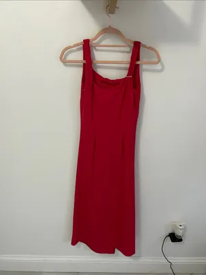 Halara Softlyzero Airy Ruched Bodycon Midi Dress Red thumbnail 6