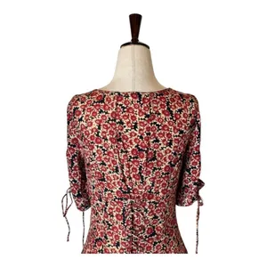Free People Melanie Dress Women XS Red Floral Mini‎ Boho Cottagecore Festival thumbnail 6