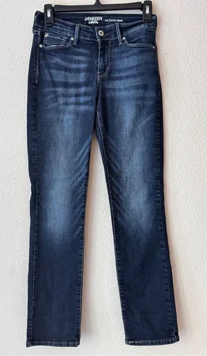Straight Leg Jeans in Dark Blue Size 2 thumbnail 1