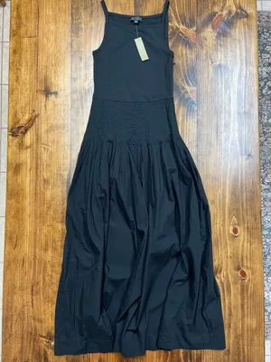 J. Crew Pintuck Mixy Drop Waist Midi Dress in Black Size XXS thumbnail 5
