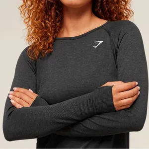 Gymshark Vital Seamless 2.0 Light Long Sleeve Top Black Small NWT thumbnail 3