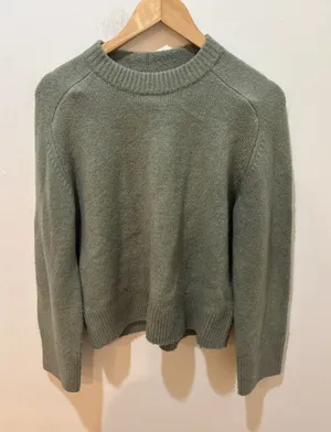 Abercrombie & Fitch XS Sage Green Wool Blend Crewneck Sweater Long Sleeve Ribbed thumbnail 1