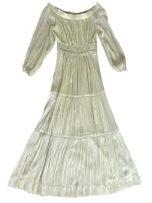 Anthropologie Somerset Women’s Off-Shoulder Shimmer Green Maxi Dress Size XXS thumbnail 6