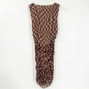 NEW Urban Outfitters Austin Wavy Checkerboard Bodycon Mini‎ Dress Women's XS Y2K thumbnail 3