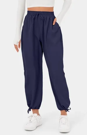 Breezeful High Waisted Drawstring Side Pocket Split Hem Joggers Small thumbnail 2