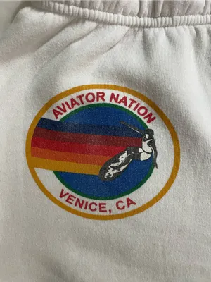 Aviator Nation White Sweatpants with Rainbow Side Logo Size M thumbnail 8