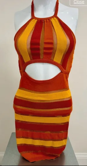 For Love & Lemons Tori Mini Dress in orange thumbnail 1