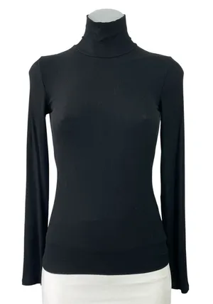 Aritzia Wilfred Women's Black Turtleneck Ribbed Knit Long Sleeve Sweater Top S thumbnail 1