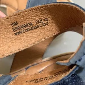 BORN ankle strap wedge woman sandal blue leather size 10 thumbnail 4