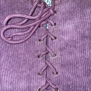 SheIn Y2K Purple Corduroy 2 Piece Lace Up Cami Crop Top Coquette Skater Skirt Medium thumbnail 3