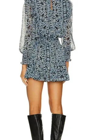 MISA Los Angeles Gianna Mini Dress in Nightshade Flora extra small thumbnail 8