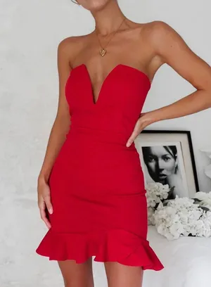 Love Loren Red Mini Dress thumbnail 4