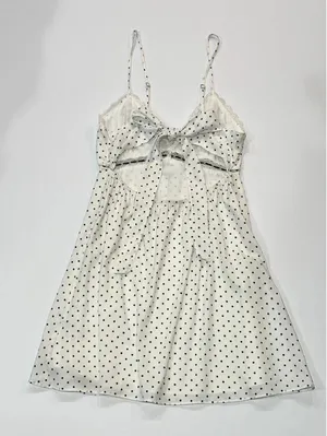 Hollister Polka Dot Lace Babydoll Mini Dress Bow Back Petite S thumbnail 2