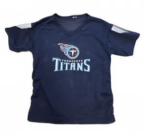 Womens Youth Tennessee Titans jersey mesh shirt Y XL Navy Blue Game Day Size XS thumbnail 1