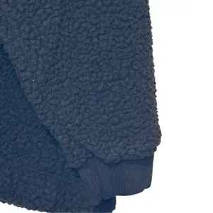 Aerie Womens Sweatshirt Sherpa 1/4 Zip Fluffy Oversized Long Sleeve Black XXL thumbnail 4