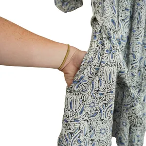 Anthropologie Blue Floral Modal Mini Romper Flutter Sleeve Belted Pockets Small‎ thumbnail 9