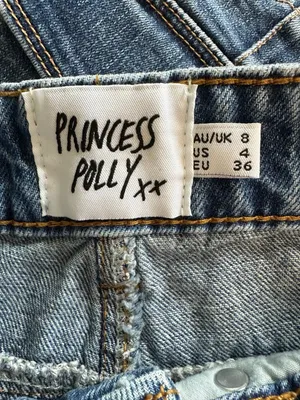 Princess Polly Women's Distressed Medium Wash Raw Frayed Hem Denim Shorts 4 thumbnail 4