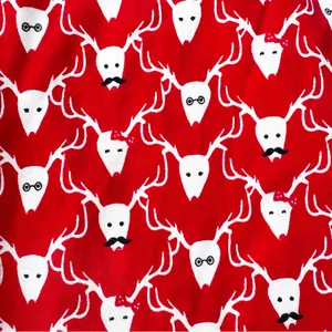 Roller Rabbit Pima Cotton Limited Edition Stag Deer Holiday Pajamas Red Size XS thumbnail 3