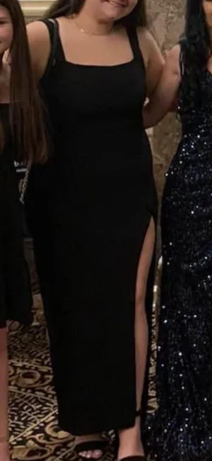 Black Maxi Dress with slit  thumbnail 2