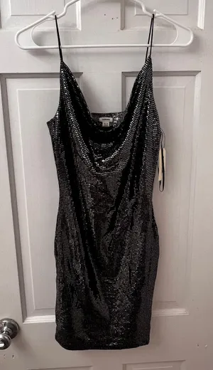 Garage Black Sequin Mini Dress thumbnail 1