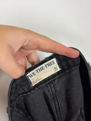 Free People Black Button Fly Denim Jean Shorts Size 31 thumbnail 10