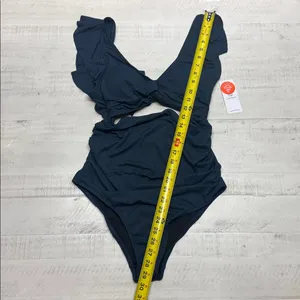 Charmo pregnancy swimsuit Ruched Twist Cutout Front Back Tie Maternity swimwear thumbnail 4