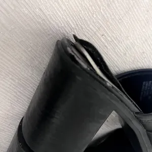 White Mountain Bretta Black Leather Mules Square Toe Buckle Chunky Heel Clogs 8M thumbnail 5