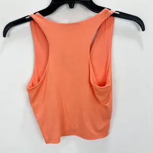 Lulus Feel Like Dancing Coral Orange Crop Top Minimalist Stretch Jersey XS NWT thumbnail 8