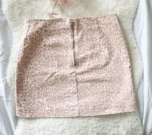 Wild Fable Blush Pink Leopard Print Denim Skirt thumbnail 3