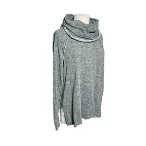 FREE PEOPLE BEACH Women’s Boho Cocoon Heather Gray Cowl Neck Knit Top thumbnail 5