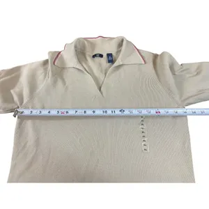 Vintage 2001 GAP Polo Tennis Knit Sweater XL Beige Short Sleeve Preppy Y2K NWT thumbnail 7