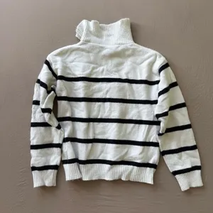 Mariner Striped Half Zip Knit Sweater White thumbnail 2