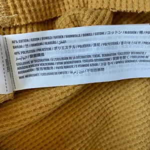 Abercrombie & Fitch XS Mustard Yellow Waffle Knit Lace‎ Up Thermal Top Henley thumbnail 6